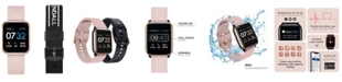 Kendall + Kylie Women's Blush and Black Logo Straps Smart Watch Set 36mm